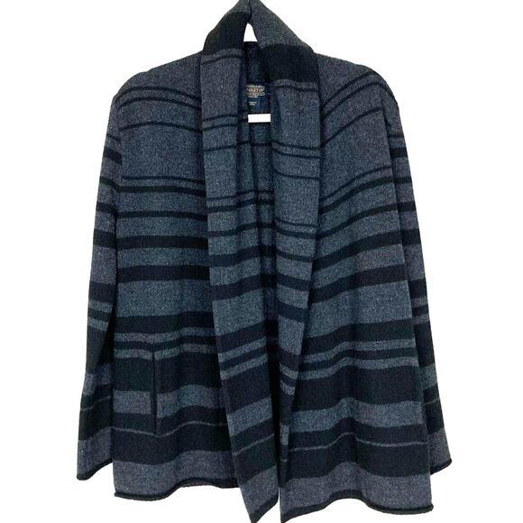 Pendleton Wool Angora Alpine Getaway Cardigan Sweater Open Striped Front Small P - Picture 1 of 16